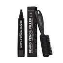 Pacinos Beard Pencil Filler - Water Proof, Long Lasting Coverage & Natural Finish - Beard, Moustache & Eyebrows - Micro-Fork Tip for Seamless Application - Includes Bristle Brush for Blending (Black) Pacinos