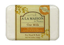 A La Maison Oat Milk Bar Soap 8.8 oz. | 1 Pack Triple French Milled All Natural Soap | Moisturizing and Hydrating For Men, Women, Face and Body A LA MAISON