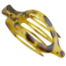 Parcelona France Wide Beak Celluloid Large Side Slide Hair Clips Volume Strong Hold No Slip Grip Girls Hair Claw Clips for Women Durable Styling Paris Hair Accessories, Made In France (Light Shell) Parcelona