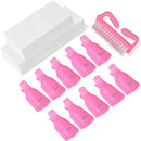 Nail Polish Remover Clips,TsMADDTs Finger Nail Clip Soak Off Caps with 600Pcs Lintfree Nail Polish Remover Wipes For UV Gel Acrylic Nail Polish Removal,Nail Brush TsMADDTs