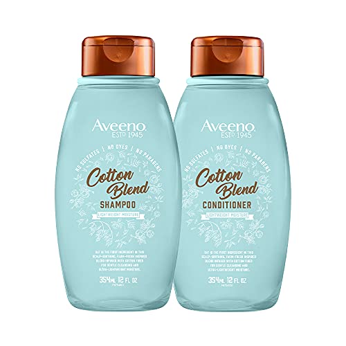 Aveeno Cotton Blend Sulfate-Free Shampoo for Light Moisture & Soothed Scalp with Aveeno Cotton Blend SulfateFree Conditioner with for Light Moisture Soothed Scalp Aveeno