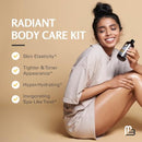 Anti Cellulite Massage Oil and Firm Dry Brush Kit | Collagen & Stem Cell Skin Tightening Kit | Radiant Body Care Kit for Women by M3 Infinity Warehouse