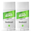 SweatBlock Deodorant & Antiperspirant Solid for Men and Women, Regular Strength Sweat & Odor Protection, Coastal Fresh Fragrance, Easy, Clean, Smooth Glide - (2-Pack) SweatBlock