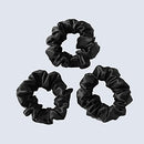ZIMASILK 100% Mulberry Silk Hair Scrunchies,Best For Women And Girls’Hair.19MM Elastic Hair Bands for Ponytail Holder.Gentle And No hurt. (3 Pack,Black) ZIMASILK