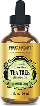 100% Pure Australian Tea Tree Essential Oil with high conc. of Terpinen - A Known Solution to Help in Fighting Acne, Toenail Issues, Dandruff. (1 fl oz) First Botany