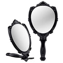 Probeautify Decorative Hand Held Mirror - Beautifully Butterfly Design Hand Mirrors with Handle - Lightweight Mirror - 180 Degrees Full Folding Portable Mirror - Travel Makeup Mirror (Black) PROBEAUTIFY