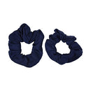 Set of 2 Solid Scrunchies (Navy) Motique Accessories