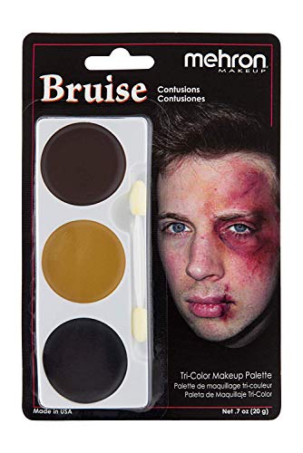 Mehron Makeup Tri-Color Halloween Makeup Palette (BRUISE) Mehron