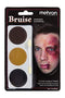 Mehron Makeup Tri-Color Halloween Makeup Palette (BRUISE) Mehron