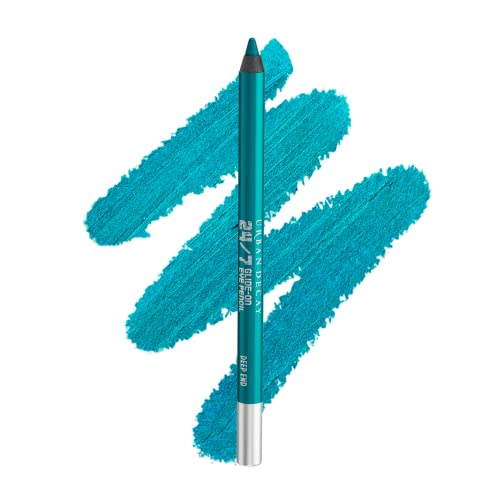 Urban Decay 24/7 Glide-On Waterproof Eyeliner Pencil - Long-Lasting - Deep End, Bright Metallic Peacock Teal with Shimmer Finish URBAN DECAY