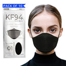 [Pack of 10-BLACK] NYBEE KF94 Mask Made in Korea for Adult, 4 Layer, Breathable, Lightweight, Comfortable Earloops, NYBEE
