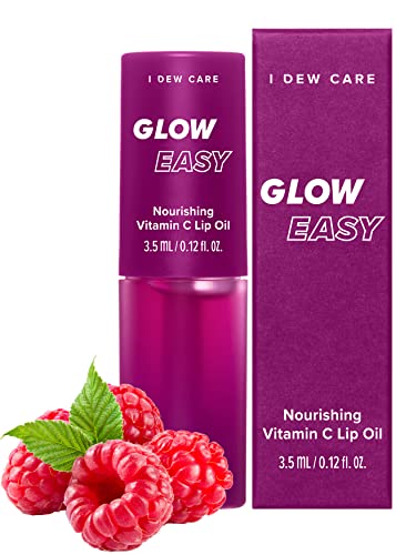 I Dew Care Lip Oil Gloss - Glow Easy | Tinted Moisturizing Jojoba Seed Oil with Vitamin C, 0.12 Fl Oz I DEW CARE