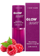 I Dew Care Lip Oil Gloss - Glow Easy | Tinted Moisturizing Jojoba Seed Oil with Vitamin C, 0.12 Fl Oz I DEW CARE