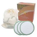 MUEROSA 14 pcs Reusable Bamboo Makeup Remover Pads | 100% Natural Bamboo Fiber Rounds | Soft Face Pads Facial Cleasing Skincare Set (14 Pads + Laundry Bag, WHITE EDITION) Muerosa