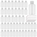 INNOLIFE 48 Pack Plastic Bottles with Flip Top Cap, 2oz 60ml Small Plastic Squeeze Bottles Refillable Travel Size Bottles for Toiletries and Lotions, Empty Cosmetic Containers- 56pcs Labels Innolife