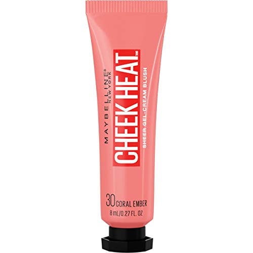 Maybelline Cheek Heat Gel-Cream Blush Makeup, Lightweight, Breathable Feel, Sheer Flush Of Color, Natural-Looking, Dewy Finish, Oil-Free, Coral Ember, 0.27 Fl Oz Maybelline New York