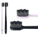 Extra Soft Toothbrush for Sensitive Gums and Teeth. Micro Nano Toothbrushes with 20,000 Ultra Soft Bamboo Charcoal Bristles. Excellent Cleaning Effect (2 Pack) (Black Wave Bristle) Wimolek