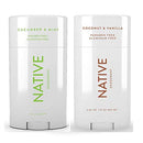 Native Deodorant | Natural Deodorant for Women and Men, Aluminum Free with Baking Soda, Probiotics, Coconut Oil and Shea Butter | Coconut & Vanilla and Cucumber & Mint - Variety Pack of 2 Native