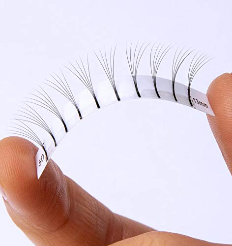 Professional Premade Fans for Lash Extensions – Handmade Russian Volume Lash Fan Tray – Natural Look, Cruelty-Free Mink Lashes for False Eyelash Extension Kit by Fabu, Matte Black, 5D 0.07 D-curl 9mm Fabu