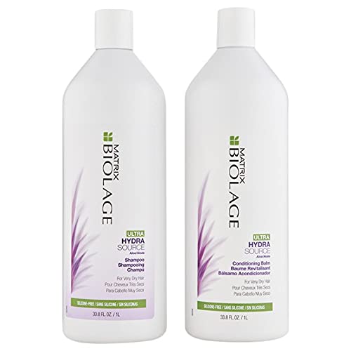 BIOLAGE Ultra Hydrasource Shampoo & Conditioner Bundle | Extremely Moisturizes Hair To Prevent Breakage | Silicone & Paraben-Free | For Very Dry Hair | 33.8 Fl. Oz. BIOLAGE