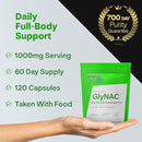 Ultra Pure GlyNAC Supplement 1000mg (500mg Glycine + 500mg N-Acetyl Cysteine) - Glutathione Precursor for Healthy Aging, Energy & Cellular Protection - 120 Vegan Capsules Infinity Warehouse