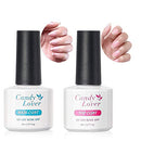 Gel Nail Base Top Coat Set - No Wipe Candy Lover UV LED Soak Off Nail Gel Polish, Long Lasting Mirror Shiny Glossy Finish Gift Kit Candy Lover