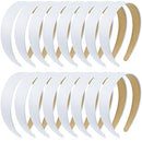 EAONE 16Pc White Satin Headbands for Women Wide Head bands Fashion Hard Headbands No Slip Headbands for Girls DIY Headbands 1.2 Inch EAONE