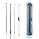 NIUTA Blackhead Remover Comedone Extractor Acne Needle Nose Facial Cleaning Tool Kit, Silver, 1 Count (Pack of 4) NIUTA