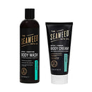 The Seaweed Bath Co. Rosemary & Mint 12oz Body Wash and 6oz Body Cream, Natural Organic Bladderwrack Seaweed, Paraben Free The Seaweed Bath Co. Store