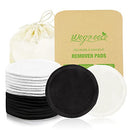 wegreeco Cotton Rounds Reusable - Reusable Bamboo Makeup Remover Pads for All Skin Types - Bamboo Cotton Cloth for Removing Makeup - Reusable Facial Pads Cotton Rounds (Cotton Velour, Black + White) wegreeco
