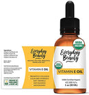 Organic Vitamin E Oil - USDA Certified 100% All Natural Plant Based 1oz - Light and Unscented Great for Scars After Surgery - For Face, Skin and Nails - Reduce Wrinkles, Anti Aging, Lighten Dark Spots Everyday Beauty Helping You Feel Beautiful Inside And Out