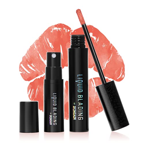 SKINGASM Peel Off Lip Stain - Long Lasting, Smudge Proof, Waterproof, Vegan Lipstick - 2-Phase High-Intensity Lip Stain for Hyper-Brilliant Color - Liquid Blading Lips - Feisty Neutral Coral SKINGASM