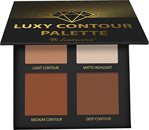Contour Palette Powder Contour Kit - Contouring Makeup Palette With Mirror - 4 Highly Pigmented Matte Colors For Contouring And Highlighting - Vegan, Cruelty Free And Hypoallergenic Lamora