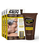 Just for Men Control GX Grey Reducing Shampoo for Lighter Shades of Hair, Blonde to Medium Brown, Gradual Hair Color, 4 Fl Oz - Pack of 3 (Packaging May Vary) Just for Men