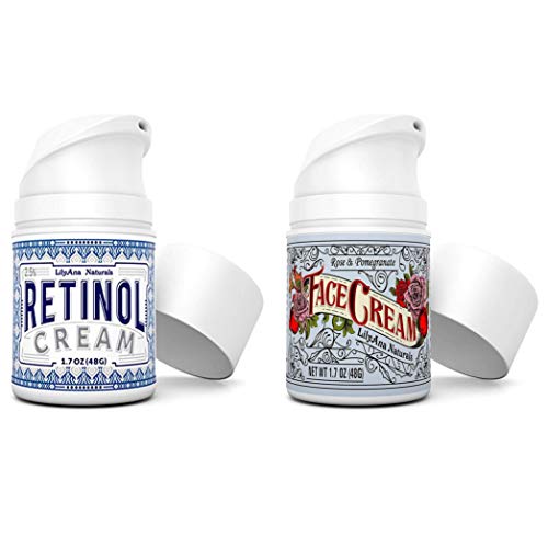 LilyAna Naturals Anti Aging Retinol Cream and Face Cream Bundle 1.07 oz LilyAna Naturals Store