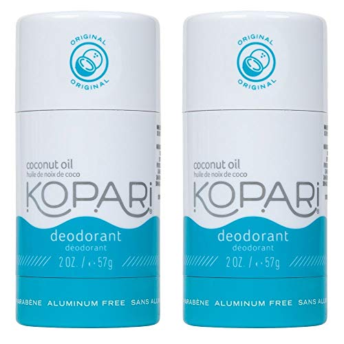 Kopari Aluminum-Free Deodorant Original | Non-Toxic, Paraben Free, Gluten Free & Cruelty Free Men’s and Women’s Deodorant | Made with Organic Coconut Oil | 2 Pack, 2.0 oz Kopari