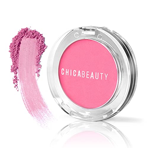 CHICA BEAUTY Blush Powder Makeup for Cheeks Glow, Long Lasting Skin Perfecting, Minimizes Pores, Lightweight Natural Looking Color – Paraben, Phthalate and Sulfate Free, All Skin Types - Barely Mauve CHICA BEAUTY
