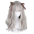 aiyaya Long Curly Wig - Natural Synthetic Hair Lolita Wigs with Wig Cap For Cosplay and Daily Wear (Gray) aiyaya