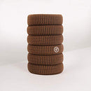 GIMME Bands Thick Fit Hair Ties | No Break Microfiber Thick Hair Elastics | A Firm Yet Gentle All Day Hold with No Snagging, Dents, or Breakage | Brown Chestnut GIMME