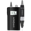 MelodySusie Professional Rechargeable 30000 rpm Nail Drill, Portable Electric E File Scamander, Acrylic Gel Grinder Tools with 6 Bits and Sanding Bands for Manicure Pedicure Shape Carve Polish (Black) MelodySusie