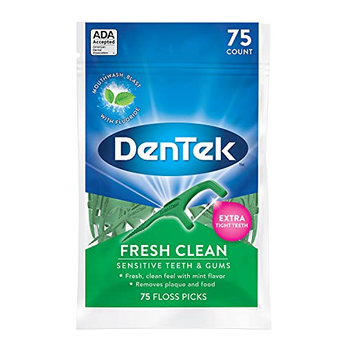 DenTek Fresh Clean Floss Picks, For Extra Tight Teeth, 75 Count DenTek