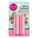 eos 100% Natural & Organic Lip Balm- Strawberry Sorbet, Dermatologist Recommended for Sensitive Skin, All-Day Moisture, 0.14 oz, 2 Pack eos