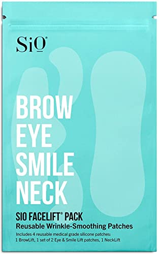 SiO Beauty FaceLift | Neck, Forehead, Eye & Smile Anti-Wrinkle Patches | Overnight Smoothing Silicone Patches For Face, Neck, Forehead, Eye & Smile Fine Lines And Signs Of Aging SiO