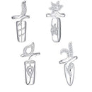 MYOSAPRK 4 PCS Rhinestone Fingernail Opening Ring Nail Decoration Finger Tip Ring Nail Protecting Fingernail Gift for Women Girls (Fingernail Opening Ring S) MYOSPARK