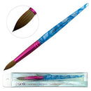 PANA USA Acrylic Nail Brush Pure Kolinsky Hair Acrylic White Swirl Blue Handle with Pink Ferrule Round Shaped - Size 12 PANA