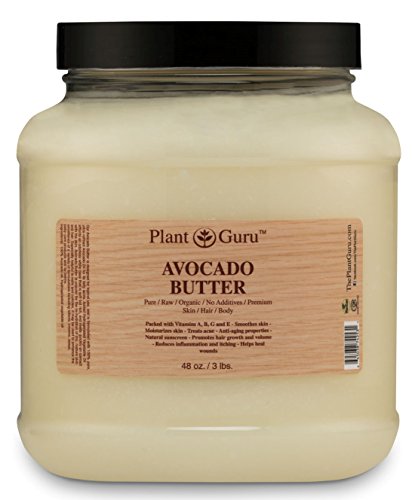 Avocado Body Butter 3 lb. 100% Pure Raw Fresh Natural Cold Pressed. Skin, Hair, Nail Moisturizer, DIY Creams, Balms, Lotions, Soaps. Plant Guru