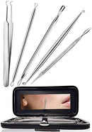The Good Stuff Black Head Removal Tools with Mirrored Travel Case, 5 pcs Kit, Black The Good Stuff
