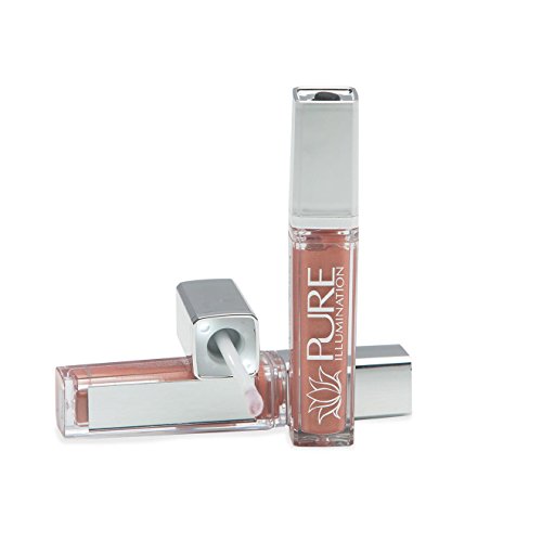 Pure Cosmetics Lip Gloss, Caribbean Coral - .30 fl oz. / 9ml - LED Applicator with Mirror - Hydrating & Ultra-Moisturizing Jojoba Oil, Sweet Almond Oil & Vitamin E - Natural Based Formula Pure Cosmetics