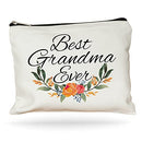 Moonwake Designs- Best Grandma Ever Makeup Bag, Gift for Grandma, Mother's Day Gift, Cosmetic Bag for Nana, Floral Bag, Travel Makeup Pouch Moonwake Designs