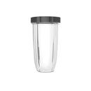 NutriBullet 24 Ounce Tall Cup with Standard Lip Ring, Clear/Gray & 32 Ounce Colossal Cup with Standard Lip Ring, 32 Oz, Clear/Gray NutriBullet